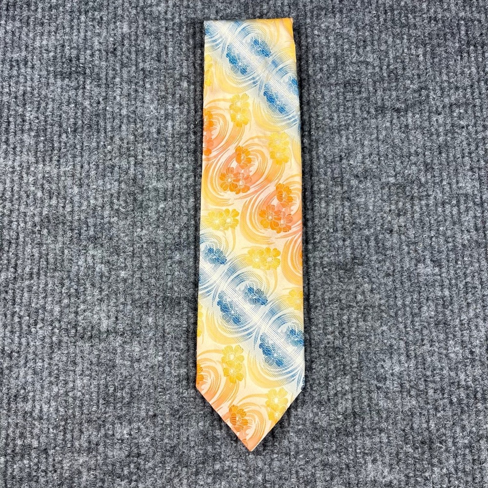DeSantis Collection Tie Mens Silk Necktie Hand Made in Italy Floral Jacquard